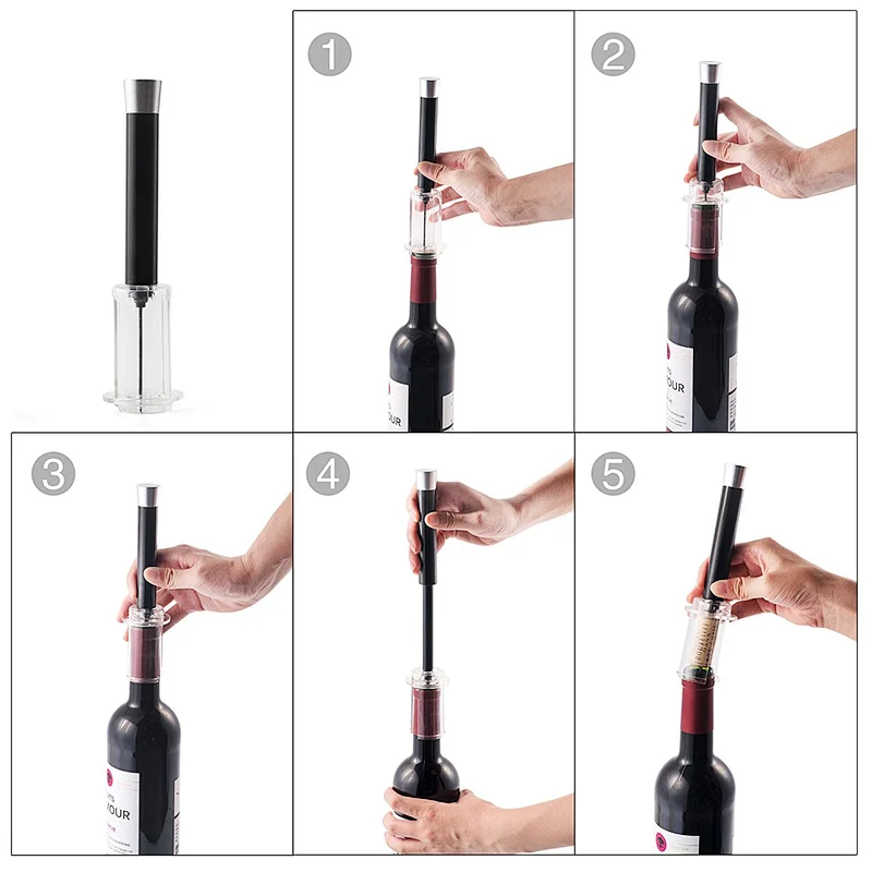 Aluminum Alloy Air Pump Wine Opener Silver
