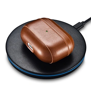 Full Protective Wireless Charging Cover Earphone Accessories Real Leather Case for Airpods 3 Pro