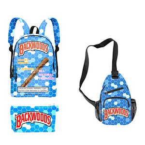 Pack of 3 backpacks, Backwood printed laptop bag, travel shoulder bag, school bag