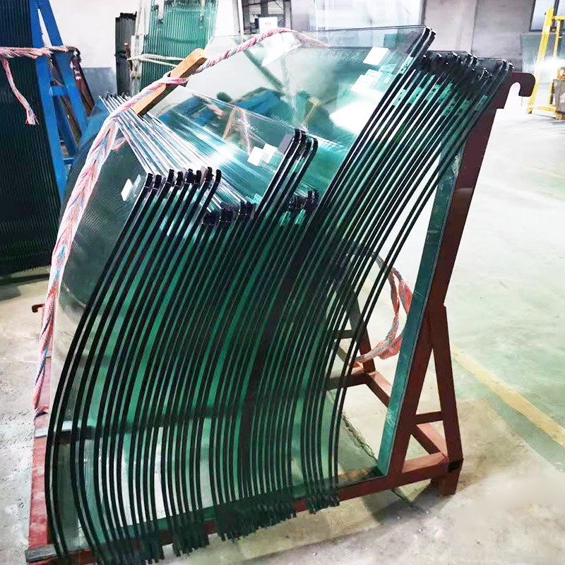 Vidrio templado endurecido doblado y curvado para la construcción.
