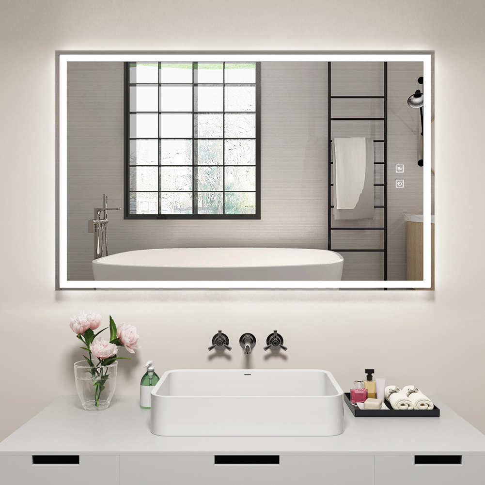 Bathroom Dimmable LED Bathroom Mirror With Even Light Distribution Touch Sensor HC2016