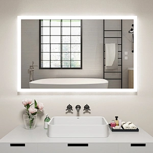 Modern Home Mirror With LED Lights Around It Horizontal And Vertical Installation HC1025