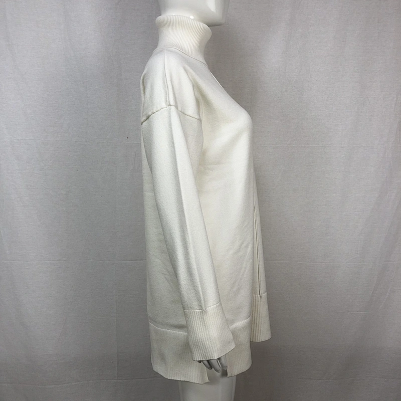 Turtleneck 68%viscose32%nylon winter long sweater custom women knitwear