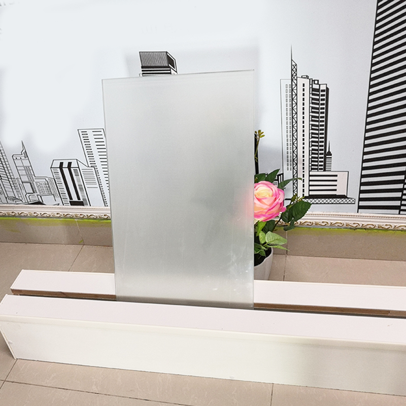 Chemical acid etched frosted tempered privacy translucent glass