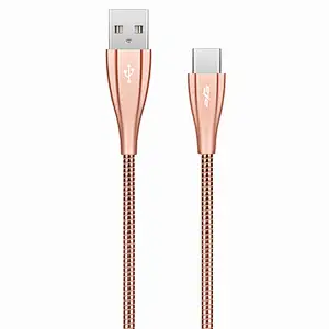 USB2.0 A to type-c spring cable rose pink