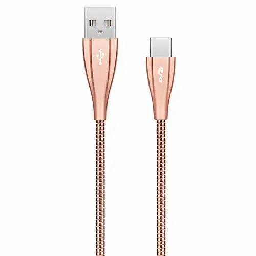 USB2.0 A to type-c spring cable rose pink