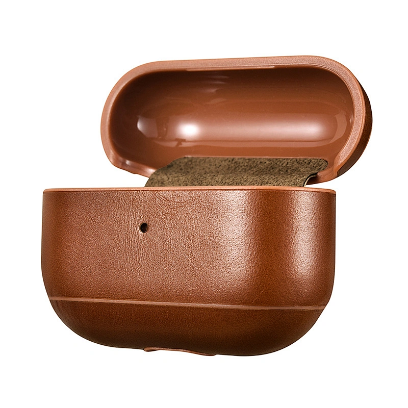 Full Protective Wireless Charging Cover Earphone Accessories Real Leather Case for Airpods 3 Pro