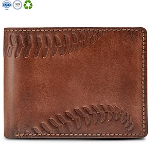 baseball double id bifold wallet
