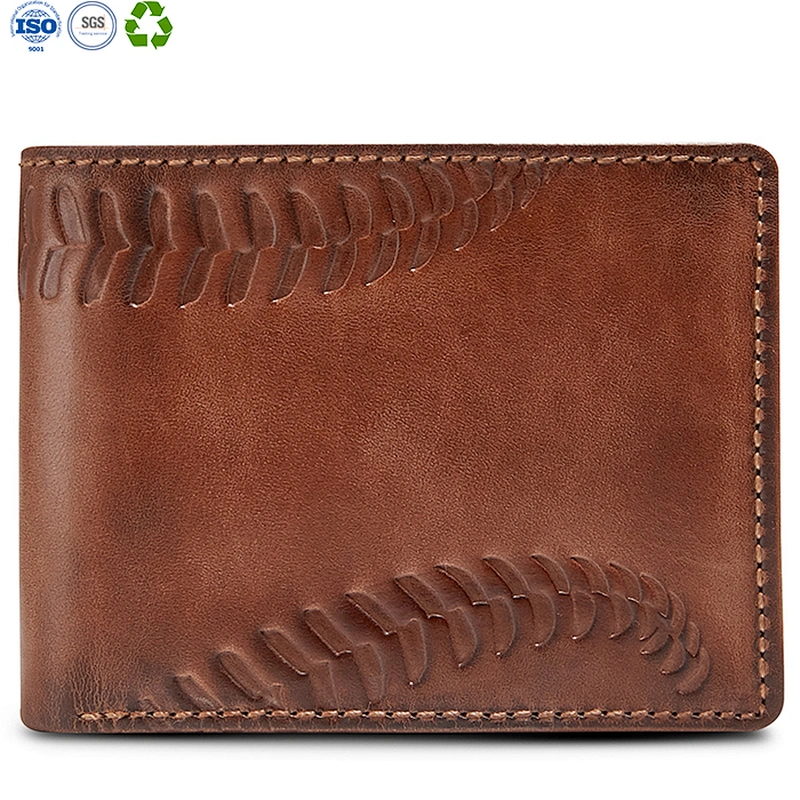 baseball double id bifold wallet