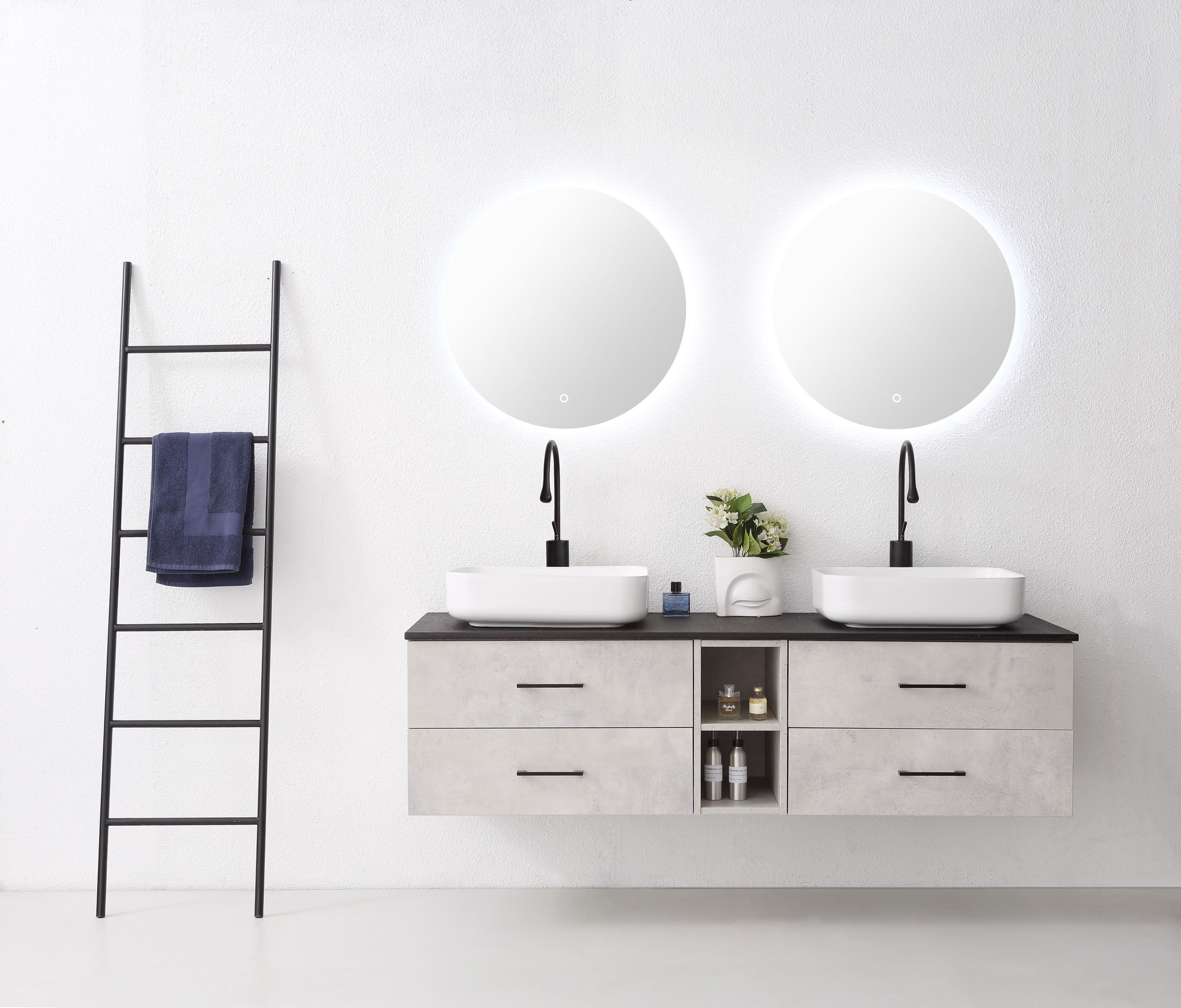 Oliver 03 1400*460mm big size gray bathroom cabinet