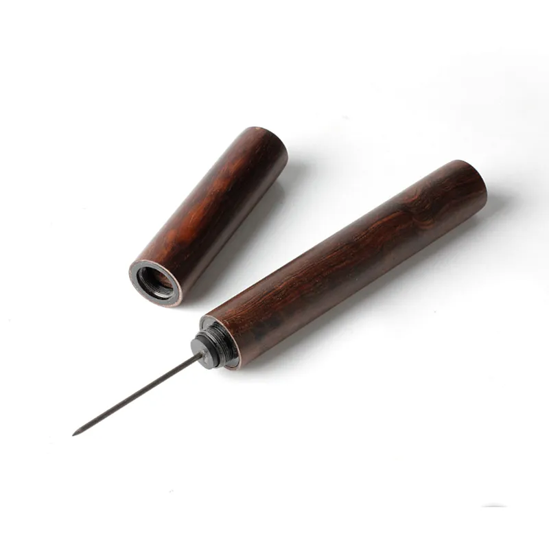 Wooden Air Pump Wine Opener Silver