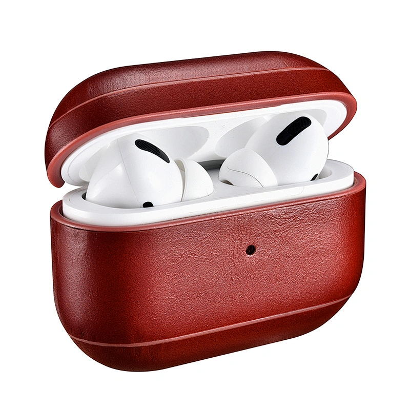 Full Protective Wireless Charging Cover Earphone Accessories Real Leather Case for Airpods 3 Pro