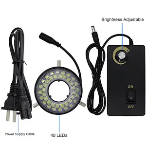 Lampu Cincin LED, 40 LED, Pasang Dia.46.6mm, Untuk Mikroskop Zum Mono