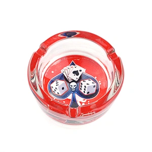 Custom Wholesale Unbreakable Decorative Ash tray Clear Crystal Glass Round Cigar Ashtray For Smoking