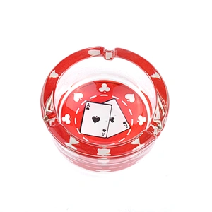 Custom Wholesale Unbreakable Decorative Ash tray Clear Crystal Glass Round Cigar Ashtray For Smoking