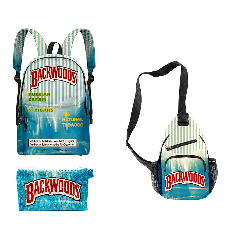 Pack of 3 backpacks, Backwood printed laptop bag, travel shoulder bag, school bag