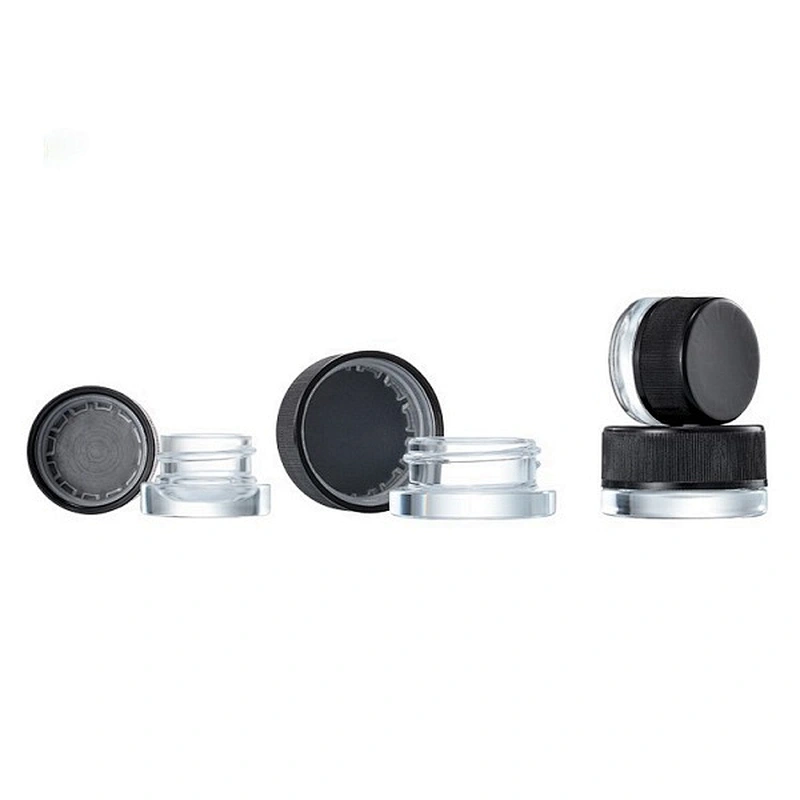 Customized 5ml 9ml anti-child protection plastic cover clear glass concentrated packaging tap container