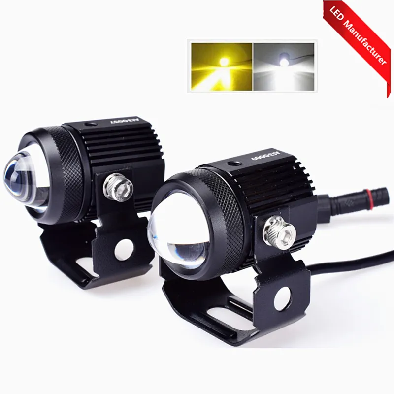 High Brightness DC12-24V motor 15w led headlight dual color for motorcycle