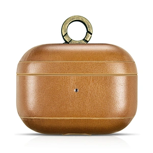 ICARER Case For Airpods Pro Case Vintage Leather Style With The Metal Hook