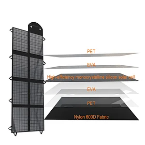 100W Fabric foldable Waterproof Solar Panel Charger for Outdoors