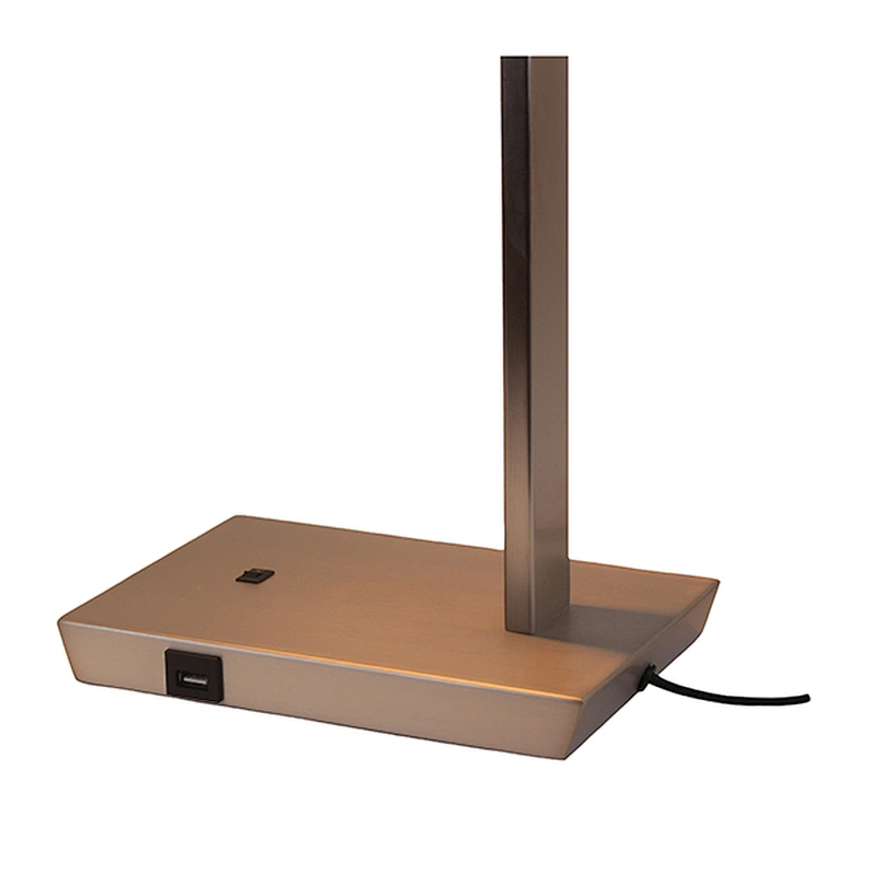 Brushed nickel LED table lamp