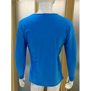 Men's long sleeves solid polyester spandex gym traing top