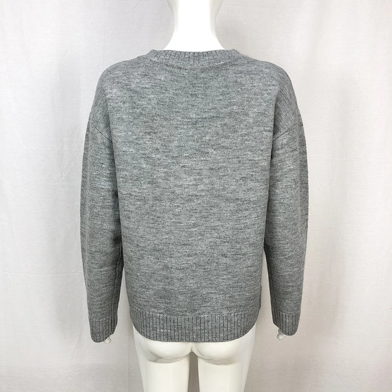 70%acrylic 23%nylon 7%spandex casual women long sleeve custom jersey sweaters