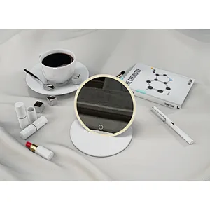 Custom Housing-color Round LED Bathroom Mirror Type C Charging Magnetic Detachable Mirror HCL-049