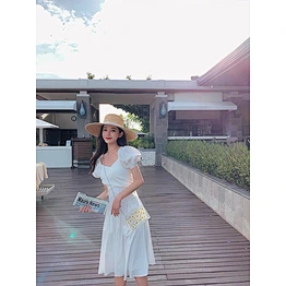 2021 spring new short white dress