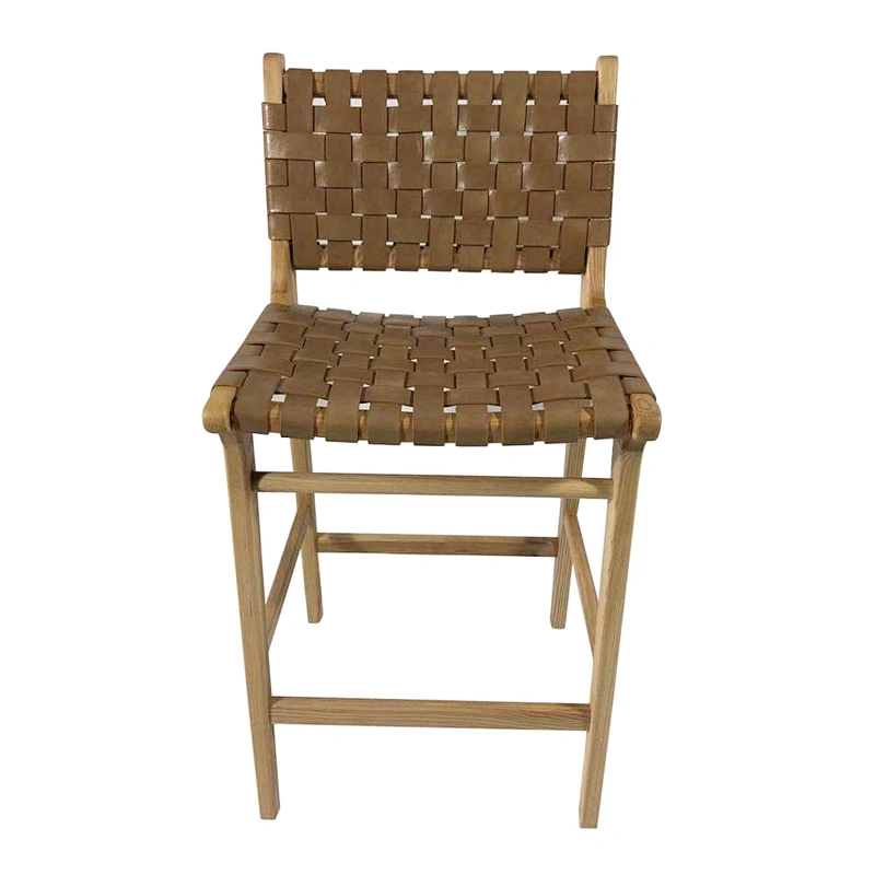 Country style strap leather stool