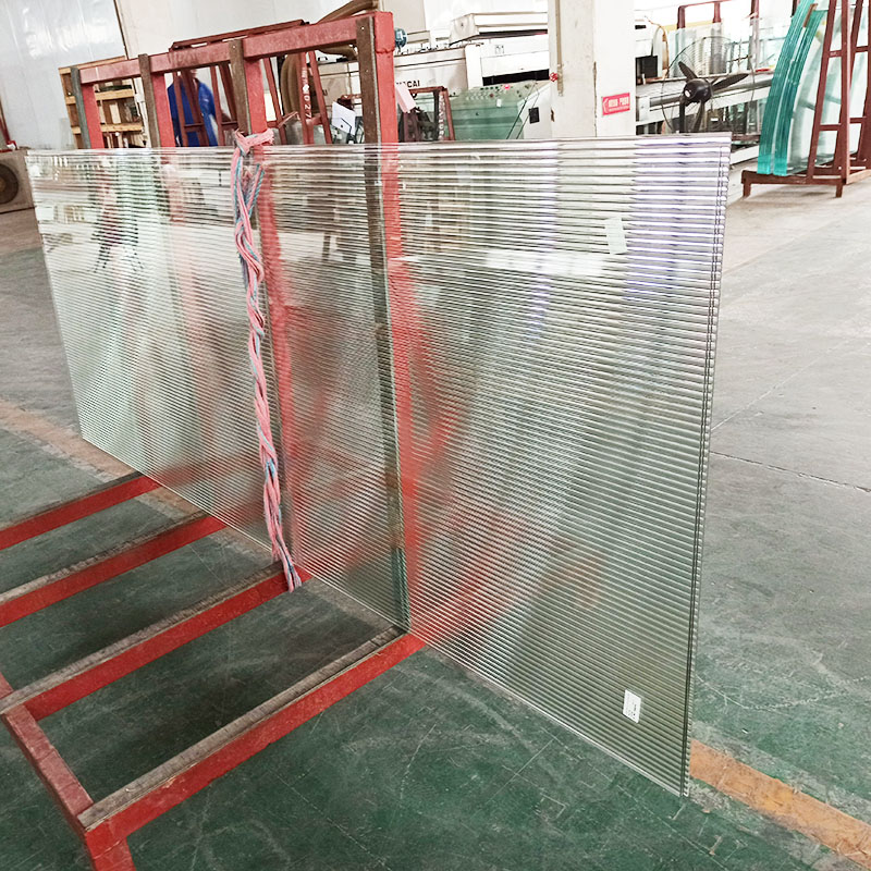 Cut to size low iron fluted reeded toughened tempered glass panels