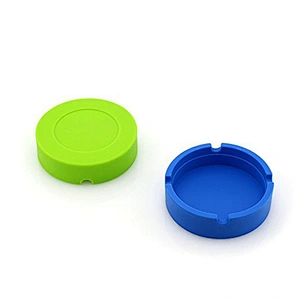 Custom durable round portable silicone ashtray