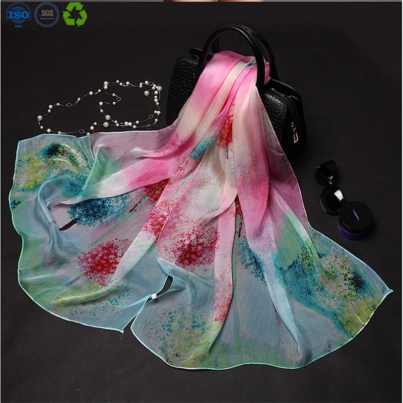 100% silk satin digital printed fabric printed