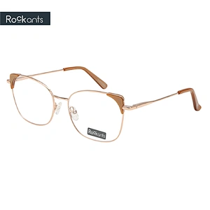 High quality stylish cat eye comfortable woman metal optical frame lady eyeglasses