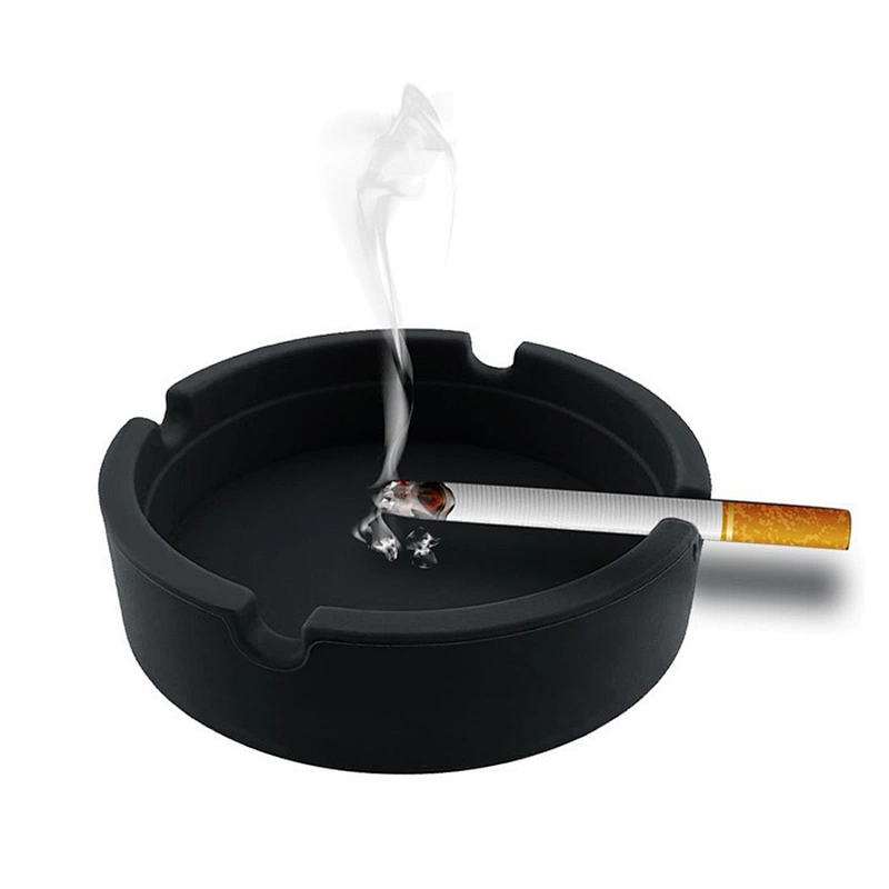 Custom durable round portable silicone ashtray