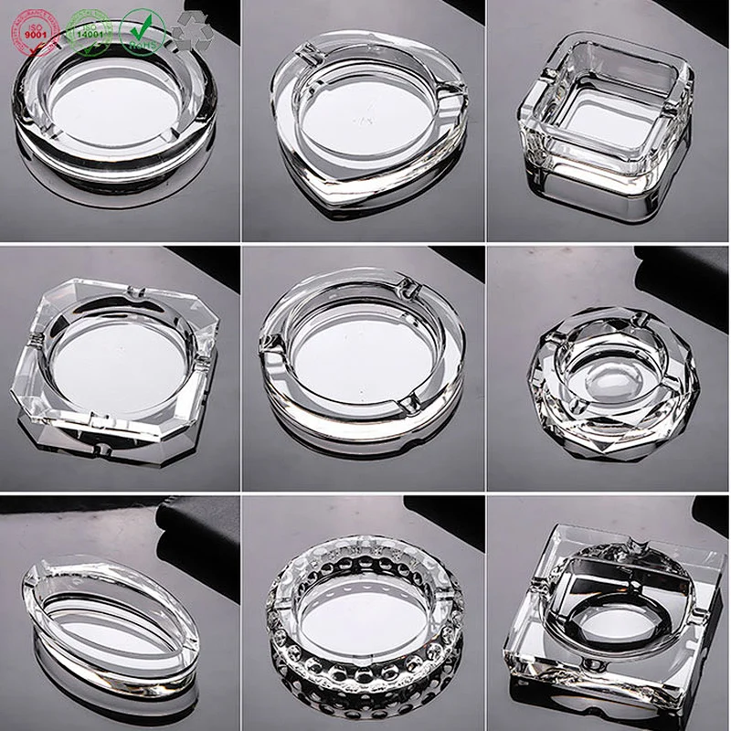 Crystal glass clear ashtray