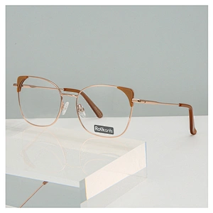 High quality stylish cat eye comfortable woman metal optical frame lady eyeglasses