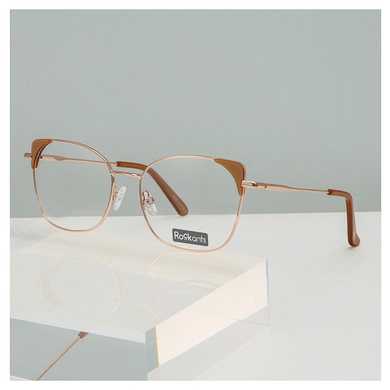 High quality stylish cat eye comfortable woman metal optical frame lady eyeglasses