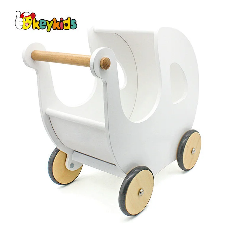 New design baby walking aid wooden push walker in white W16E100