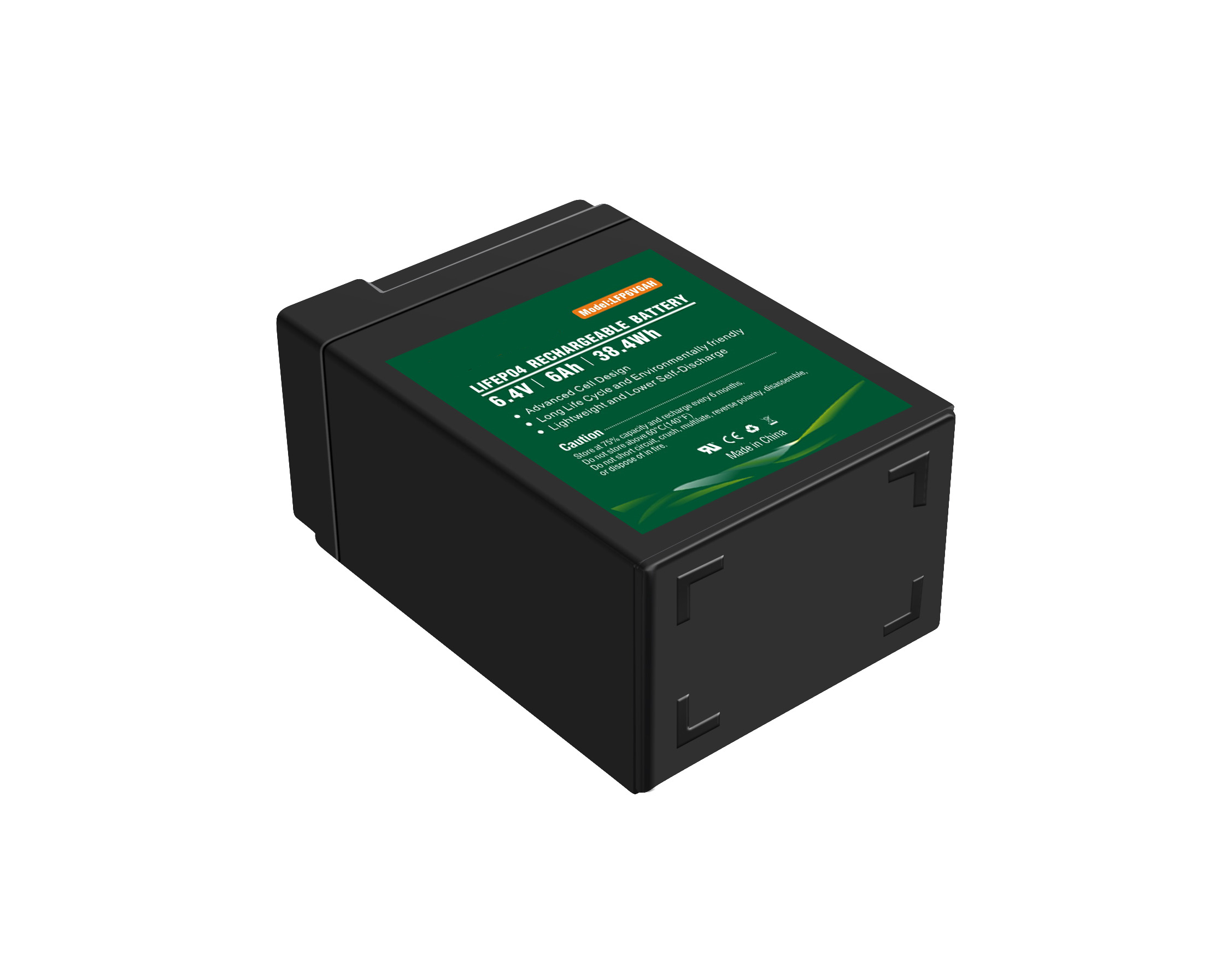 6.4V 6AH LiFePO4 Battery Pack With BMS