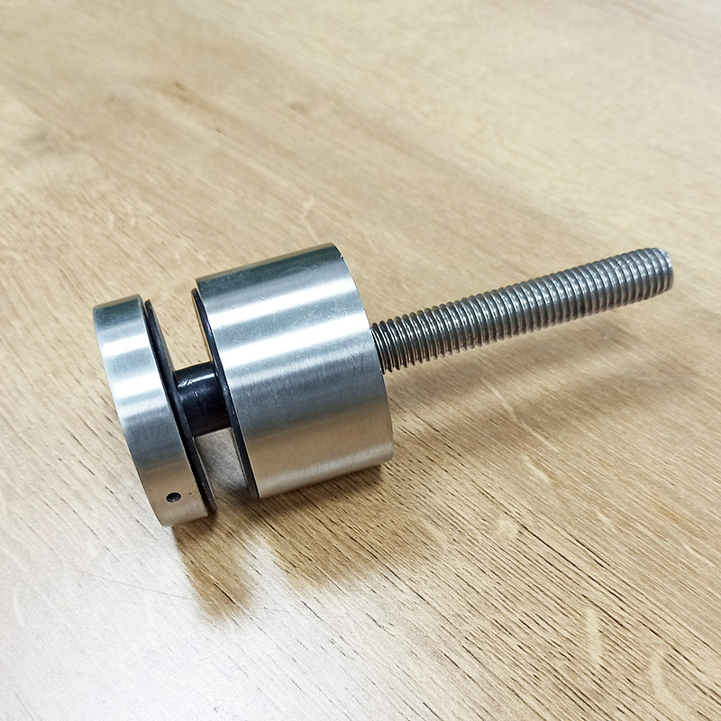 Stainless steel glass railing and handrail edge grip standoff mounting hardware