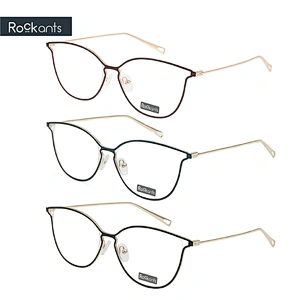 stylish cat eye glasses woman comfortable metal optical frame eyeglass folder frame