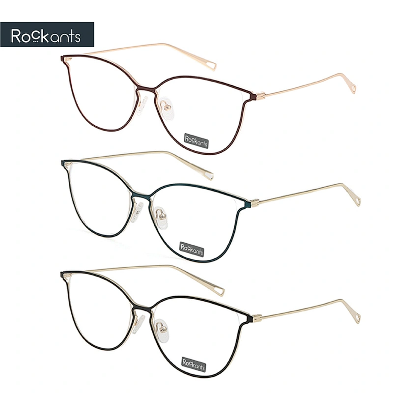 stylish cat eye glasses woman comfortable metal optical frame eyeglass folder frame
