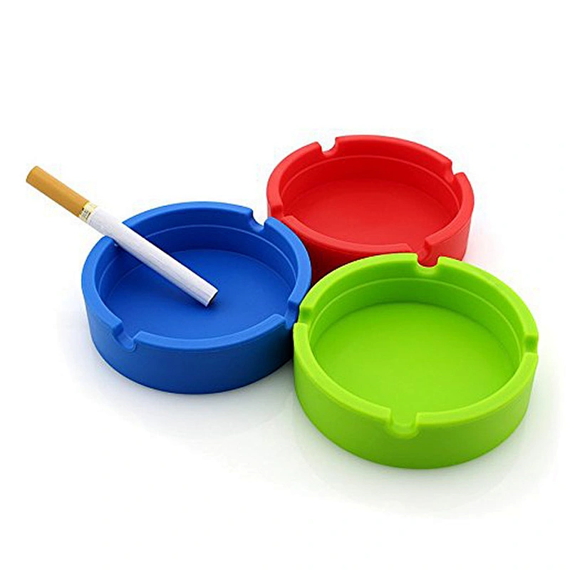 Custom durable round portable silicone ashtray