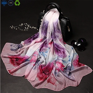 100% silk satin digital printed fabric printed