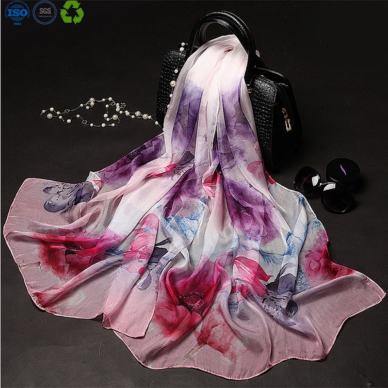 100% silk satin digital printed fabric printed