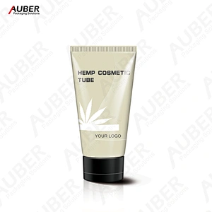 Hemp cosmetic PE tubes with black screw on cap