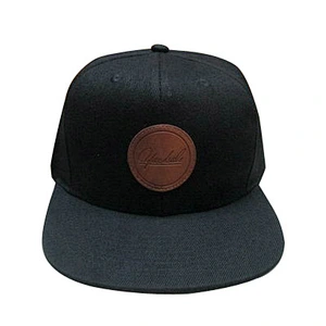 Pu leather patch flat bill snapback hats