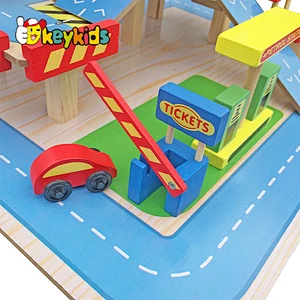 Mini Toy Car Ramp Wooden Toy Garage For Wholesale W04B034