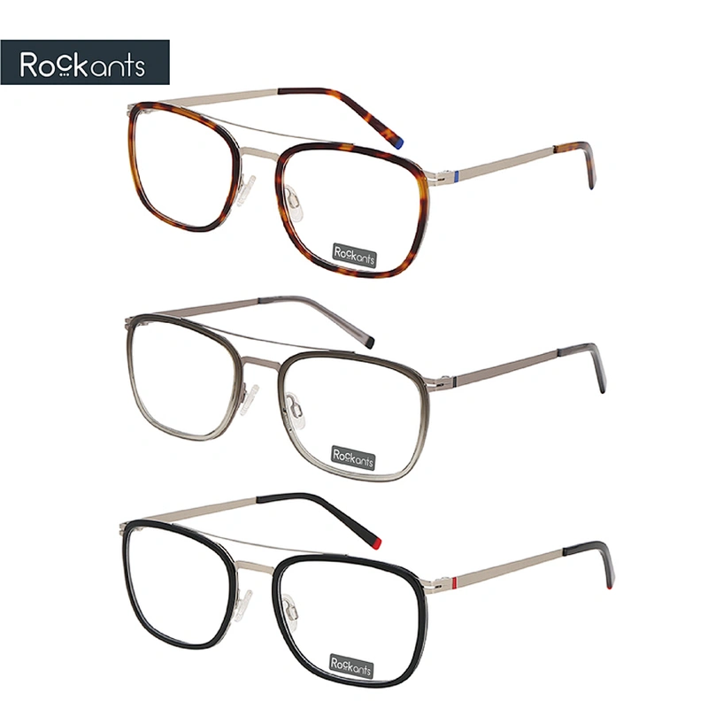 Square Man Metal Acetate Prescription Spectacle Frames Optical,Fashion Glasses Eyewear hot sale Optical Frames Manufacturers